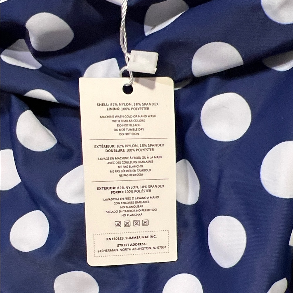 Summer Mae - Navy and White Polka Dot Swim Set - Picture 9 of 11